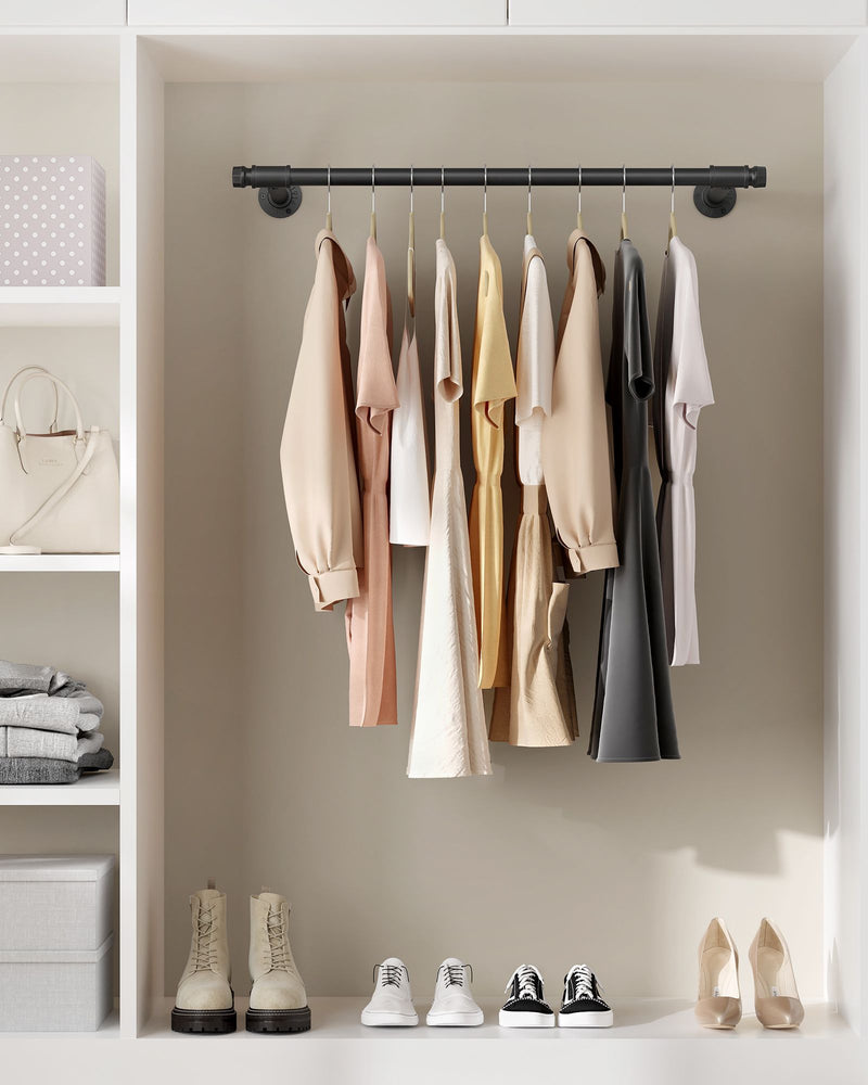 Wall Mounted Clothes Rail Heavy Duty holds up to 60 kg Ideal for Wardrobes and Garages by Songmics