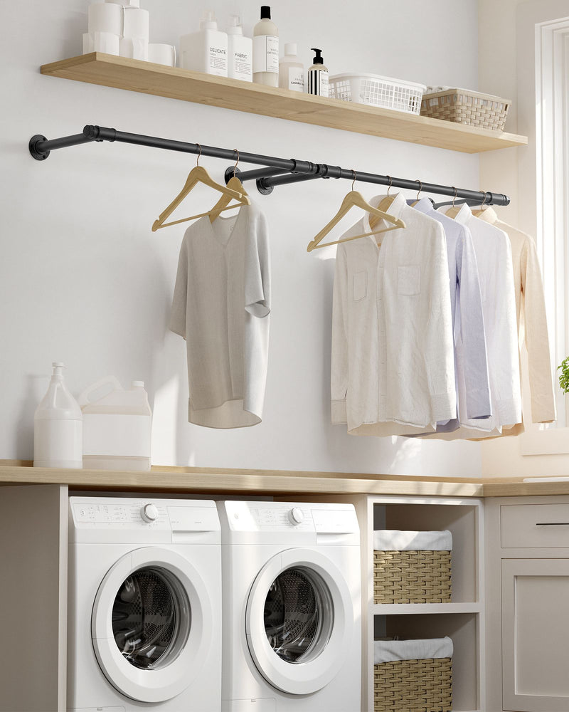 Wall Mounted Clothes Rail Heavy Duty holds up to 60 kg Ideal for Wardrobes and Garages by Songmics