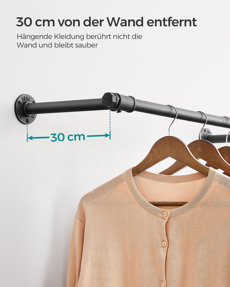 Wall Mounted Clothes Rail Heavy Duty holds up to 60 kg Ideal for Wardrobes and Garages by Songmics