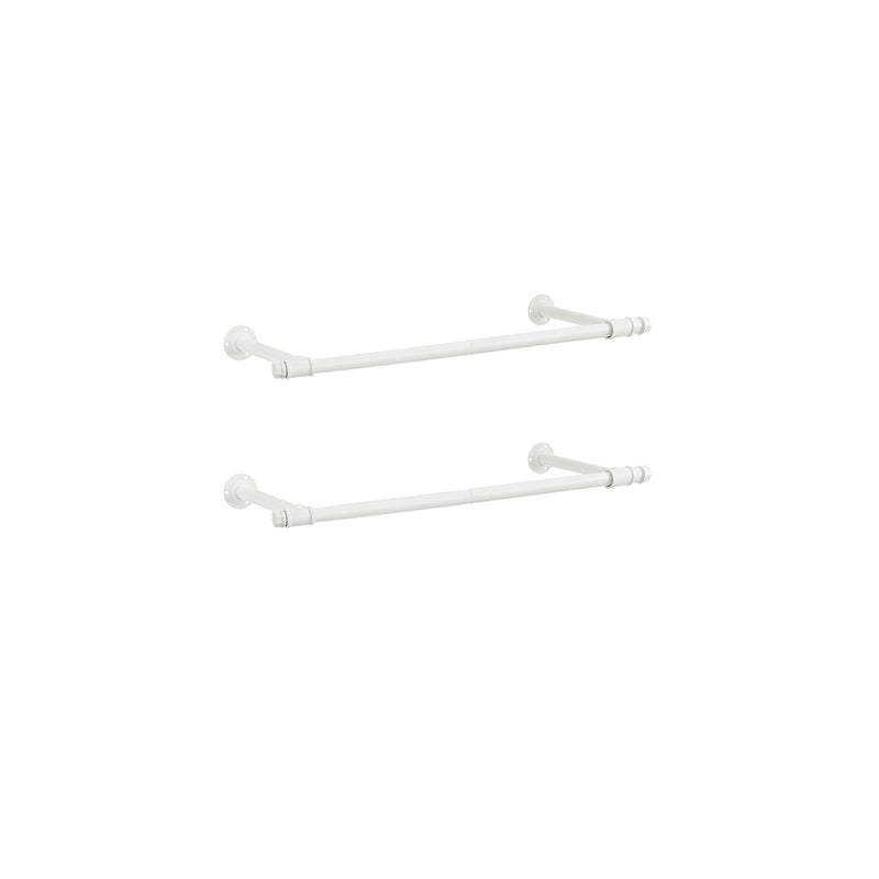 Set of 2 Wall Mounted Steel Clothes Rails in Cloud White Ideal for Hanging Storage by Songmics