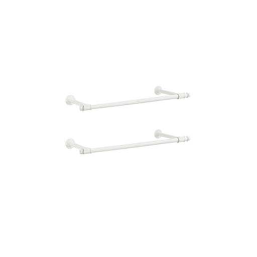 Set of 2 Wall Mounted Steel Clothes Rails in Cloud White Ideal for Hanging Storage by Songmics
