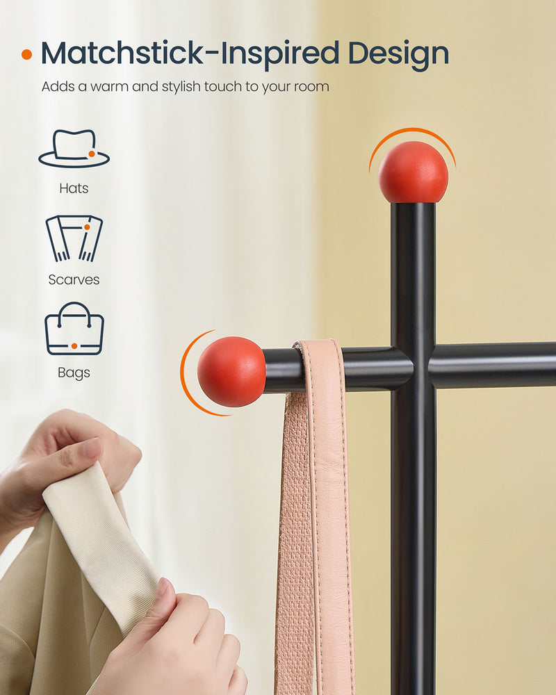 Black Metal Clothes Rail on Wheels with Single Hanging Rail for Bedroom or Hallway by Songmics Home SONGMICS HOME