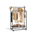 Black Clothes Rail on Wheels with Double Hanging Rails for Easy Storage by Songmics