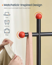 Black Clothes Rail on Wheels with Double Hanging Rails for Easy Storage by Songmics