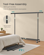 Heavy Duty Portable Clothes Rail with Extendable Hanging Bar Up to 150 kg by Songmics