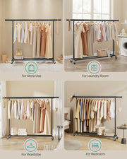 Heavy Duty Portable Clothes Rail with Extendable Hanging Bar Up to 150 kg by Songmics