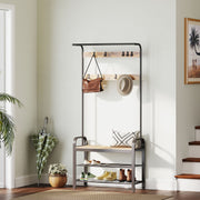 Hall Tree with Coat Rack and Shoe Bench for Entryway Storage and Organisation by Vasagle