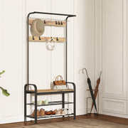 Hall Tree with Coat Rack and Shoe Bench for Entryway Storage and Organisation by Vasagle