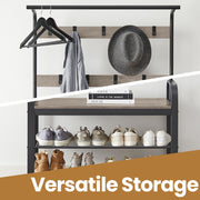 Hall Tree with Coat Rack and Shoe Bench for Entryway Storage and Organisation by Vasagle