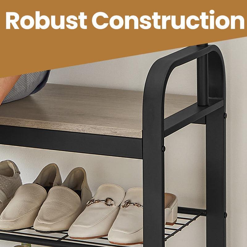 Hall Tree with Coat Rack and Shoe Bench for Entryway Storage and Organisation by Vasagle