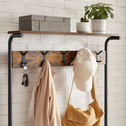 Industrial Rustic Clothes Rack with Shelves Hooks and Shoe Storage Organiser by Vasagle