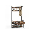 Coat Rack with Storage Bench and Hooks for Entryway Hallway Organiser by Vasagle