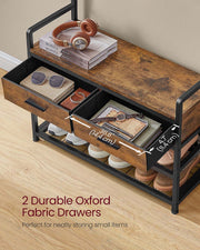 Coat Rack with Storage Bench and Hooks for Entryway Hallway Organiser by Vasagle
