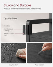 Hall Tree with Bench and Shoe Storage in Stone Grey and Ink Black Finish by Vasagle