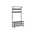Industrial Style Hall Tree with Coat Hooks, Shoe Organiser, and Bench for Hallway by Vasagle 100x41.5x182cm