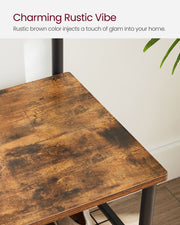 Industrial Style Hall Tree with Coat Hooks, Shoe Organiser, and Bench for Hallway by Vasagle 100x41.5x182cm