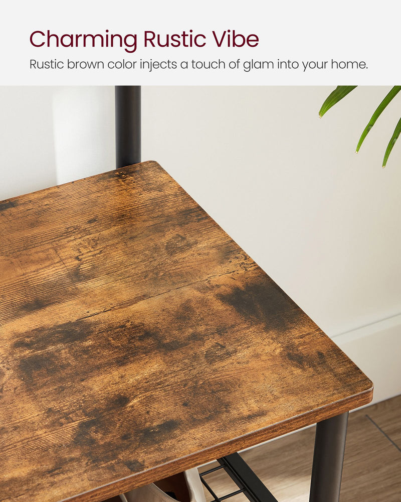 Industrial Style Hall Tree with Coat Hooks, Shoe Organiser, and Bench for Hallway by Vasagle 100x41.5x182cm