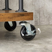 Open Wardrobe Rolling Clothes Storage Rack with Black Metal Frame for Bedroom or Laundry Room by Vasagle