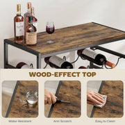 Wine Rack for 30 Bottles with Compact Storage and Secure Wave Slots Rustic Brown Black Homcom