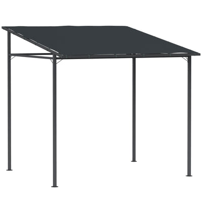 Wall Mounted 2.4 x 2.4 m Pergola Gazebo with UPF30+ Canopy and Metal Frame in Dark Grey by Outsunny