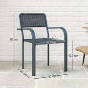 Set of 4 Stackable Rattan Effect Garden Chairs with Armrests Weather Resistant by Outsunny