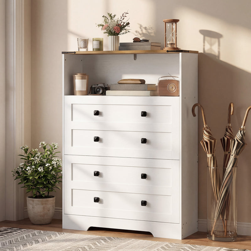 Slim Shoe Storage Cabinet for Hallway Organisation with Adjustable Shelves White Brown