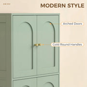 Pantry Storage Cabinet with Adjustable Shelves for Kitchen or Hallway Organisation Green AOSOM