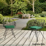 Set of 6 Padded Chair Cushions for Indoor or Outdoor Comfort with Removable Covers Green Outsunny
