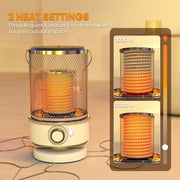 Freestanding 2000W Electric Patio Heater with Tip Over Protection for Outdoor Use, White