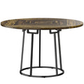 Round Dining Table for Small Kitchens or Flats Seats 4 to 6 Easy Clean Rustic Brown