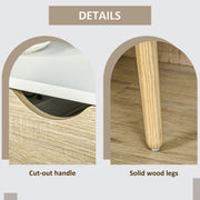 Set of 2 Modern Bedside Tables with Drawer and Shelf for Bedroom or Living Room White