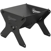 Portable Charcoal BBQ Grill and Fire Pit for Camping and Garden Gatherings Black Outsunny