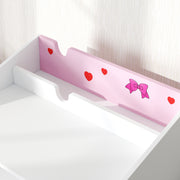 Pink Kids Study Table and Chair Set With Storage and Pull-Out Drawer for Ages 3-6 by AIYAPLAY