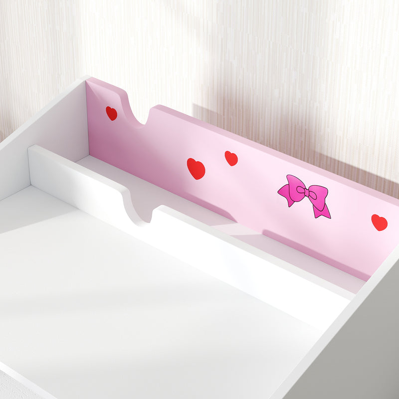 Pink Kids Study Table and Chair Set With Storage and Pull-Out Drawer for Ages 3-6 by AIYAPLAY