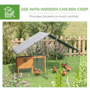 Large Walk In Chicken Coop with Water Resistant Roof for Outdoor Poultry Housing Grey