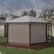 Waterproof 3 x 3m Gazebo Canopy Cover Ideal for Outdoor Events and Garden Use Grey AOSOM