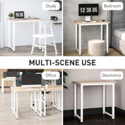 White Computer Desk 80cm Home Office Workstation with Metal Frame Easy Assembly by HOMCOM