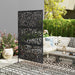 Black Metal Garden Privacy Screen Freestanding 6.5FT Bamboo Design by Outsunny