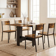 Folding Dining Table for Small Spaces Seats Up to 6 Converts to Desk Rustic Brown Black AOSOM