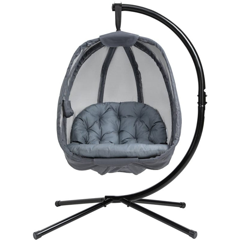 Hanging Egg Chai With Stand, Comfy Cushions, Indoor/Outdoor