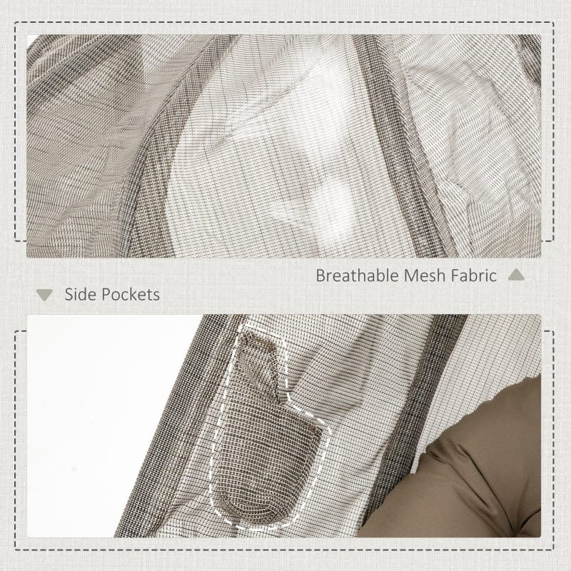 Hanging Egg Chair With Stand, Cushions, Indoor/Outdoor, Khaki