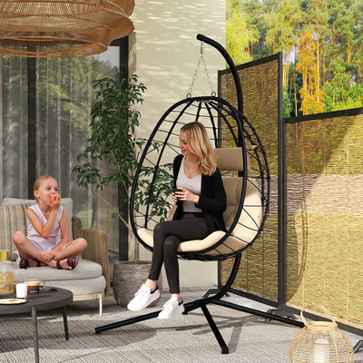Hanging egg chairs and garden egg chairs for outdoor relaxation