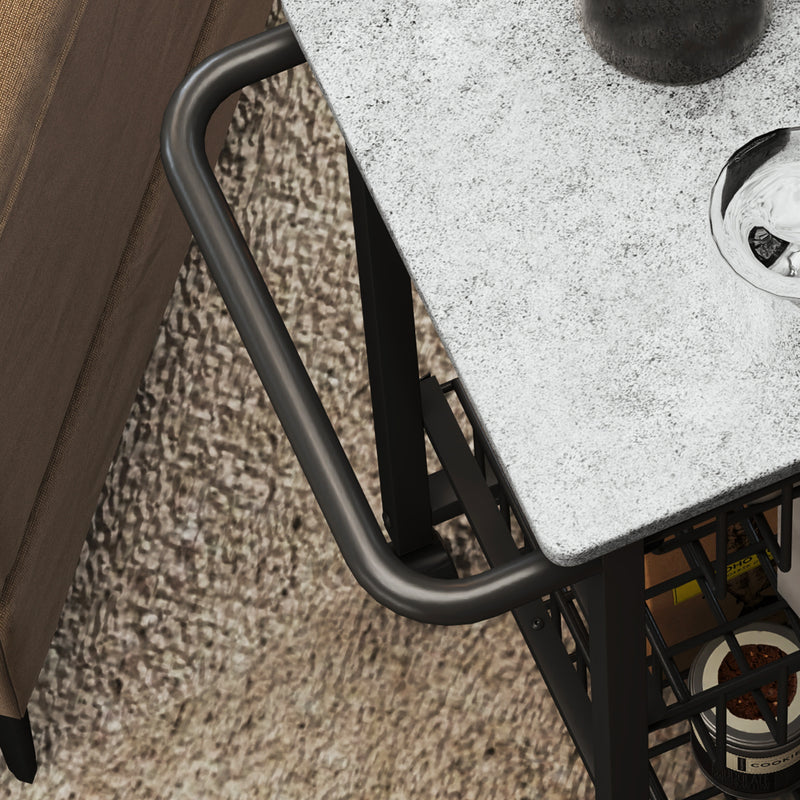 Grey Mobile Kitchen Island with Three Baskets and Brakes by HOMCOM