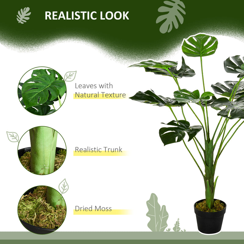 2 Pack Artificial Monstera Plants With Pots For Indoor Or Outdoor Decor 85cm Green