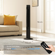 Tower Fan with Smart App Control and Quiet Sleep Mode for Cool UK Homes Black AOSOM