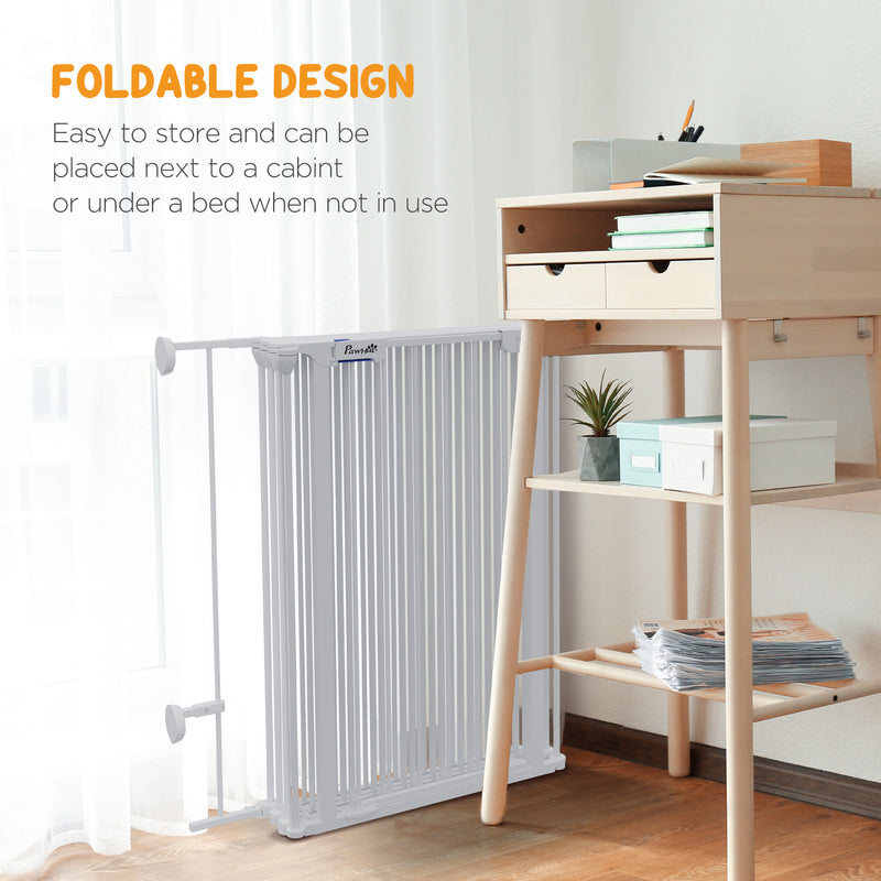 Foldable 6 Panel Dog Playpen with Door Ideal for Indoor or Outdoor Use White