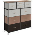 10 Drawer Fabric Chest of Drawers with Steel Frame for Bedroom Storage Multicolour
