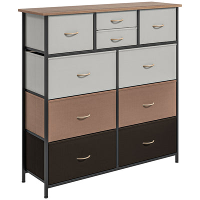 10 Drawer Fabric Chest of Drawers with Steel Frame for Bedroom Storage Multicolour