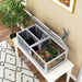 Wooden Tortoise House with Lamp Holder Clear Window Openable Tops and Tray Light Grey by PawHut