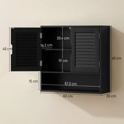 Wall Mounted Bathroom Cabinet With Adjustable Shelves For Compact Storage Black AOSOM